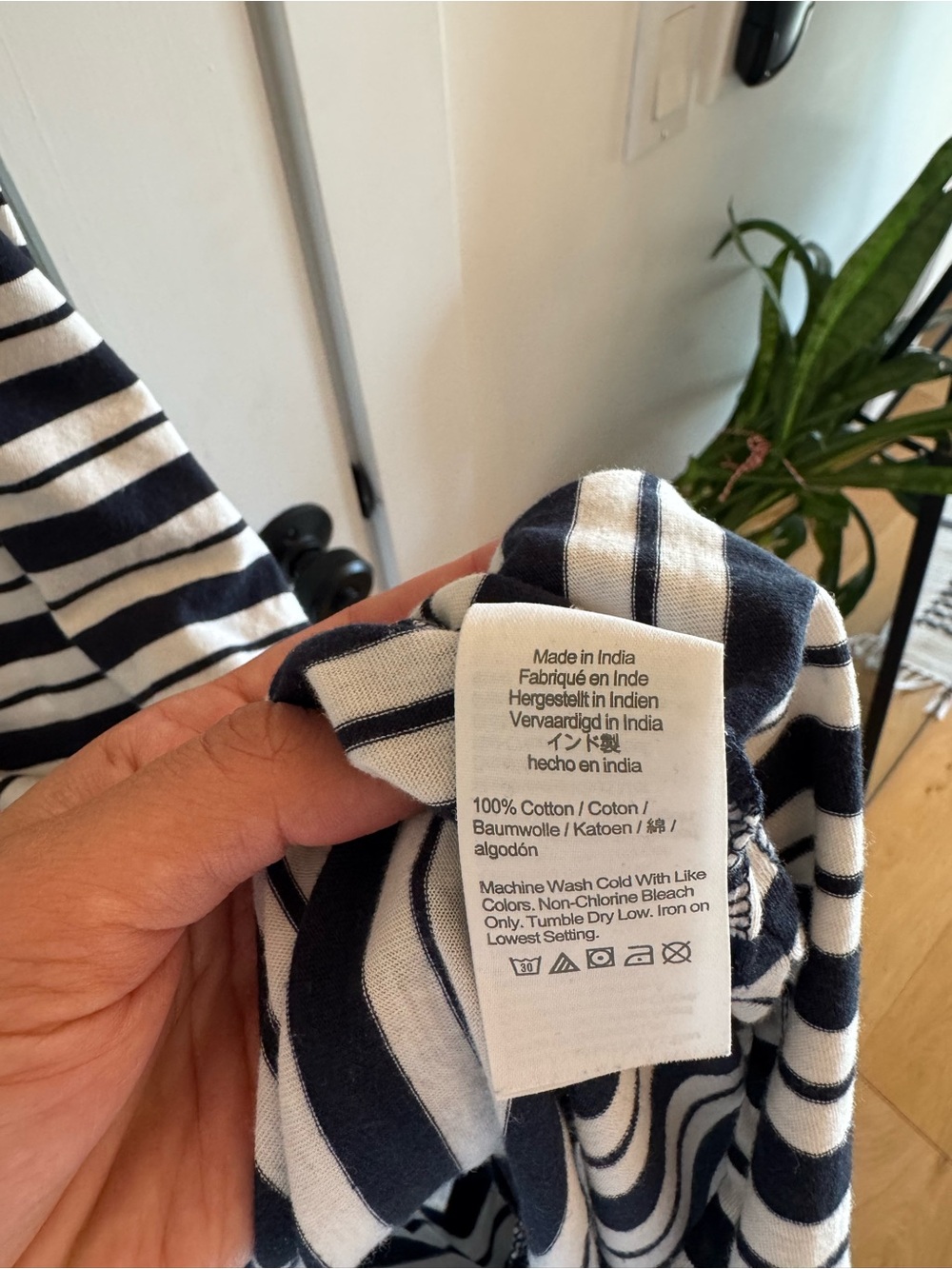 J. Crew Black & White Striped Midi T-Shirt Dress - Picture 5 of 5
